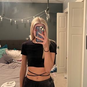 pacsun crop top tie around